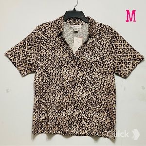 M - NWT Cathy Daniels Brown Animal Sequins Top